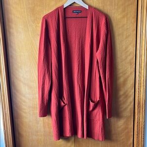 Love Ellie Open Cardigan Sweater In Orange Size XL
